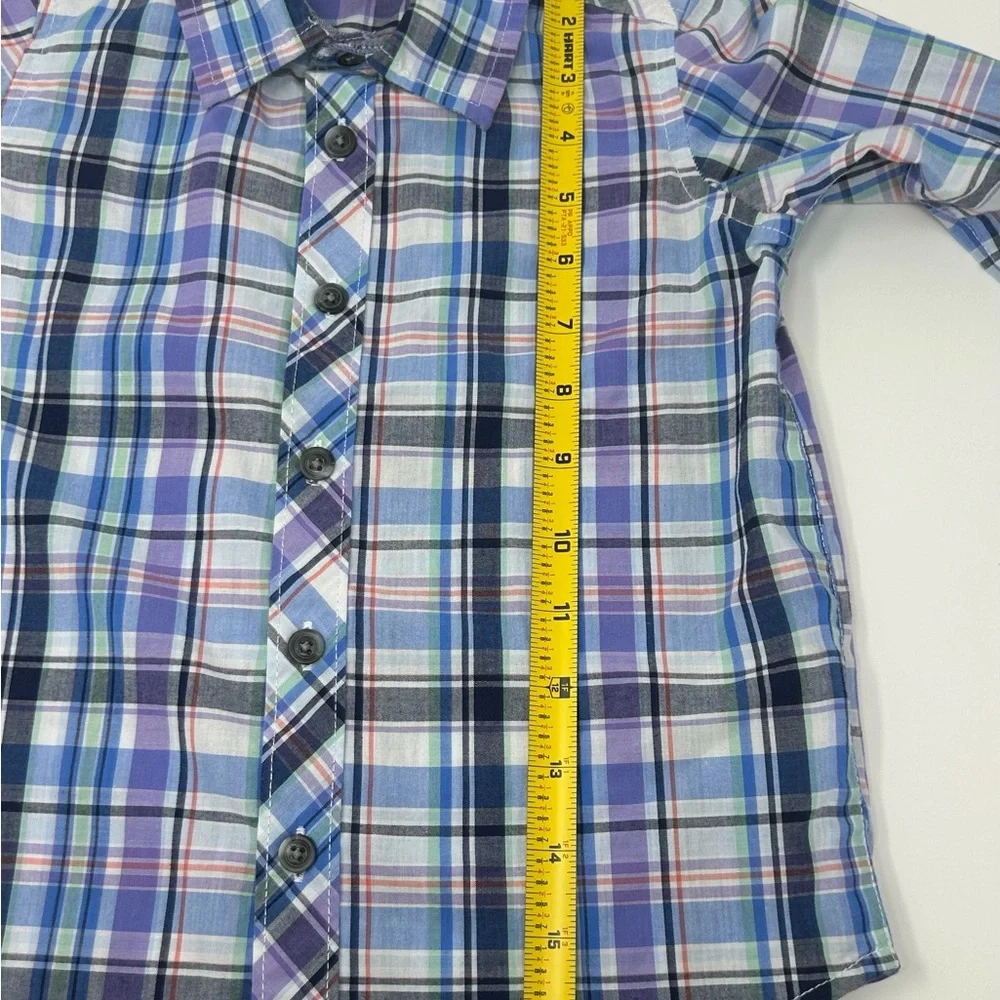 Old Navy Boys Multi Color Plaid Long Sleeve Button Up Shirt Size 4T‎